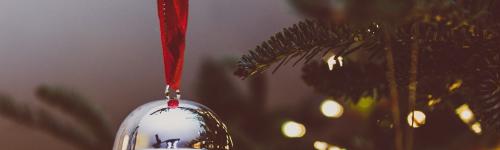 christmas ball on a nice christmas tree branch