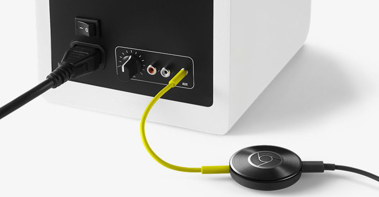 Chromecast audio connecté à une chaîne hifi